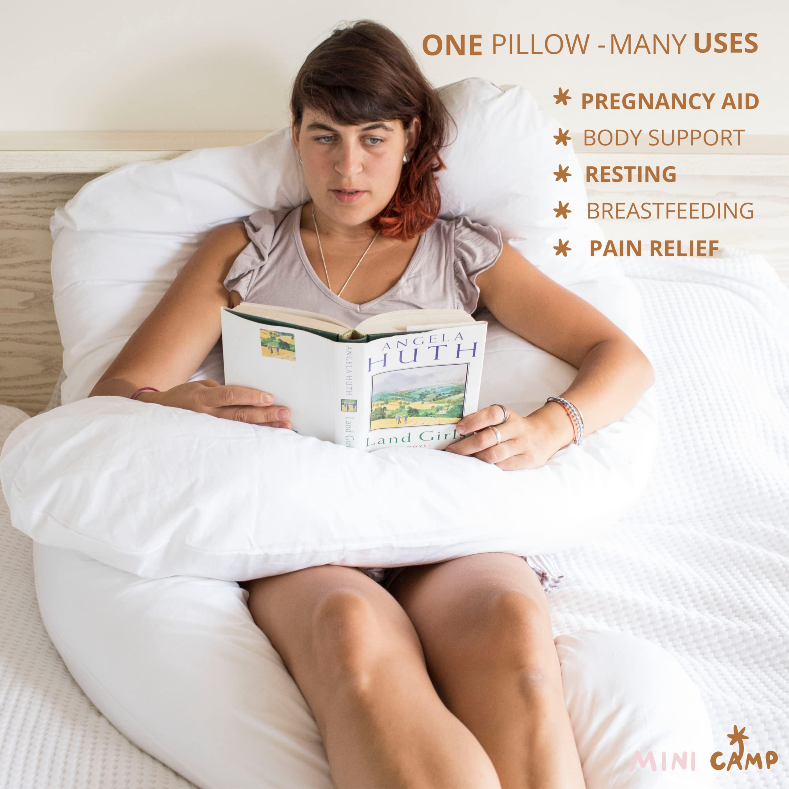 **U-Shaped Pregnancy Body Pillow - Cooling Maternity Pillow for Pregnant Women | GOTS Certified Organic Cotton Cover | Cuddle Pillow for Adults & Side Sleepers | Comfortable Sleep Support for Back Pain Relief & Better Rest**    *(Perfect for Pregnancy Comfort, Post-Surgery Recovery, and Relaxing at Home or Travel)*