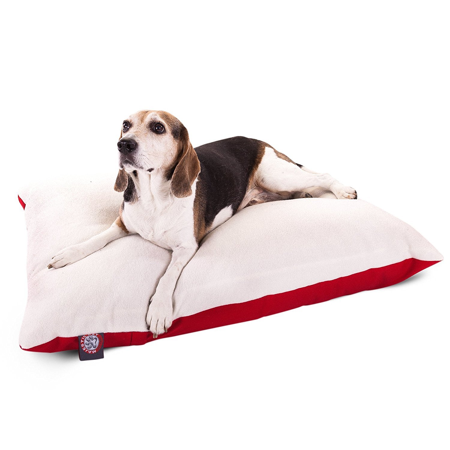 Majestic Pet Washable Rectangle Medium Dog Bed 30x40 Inch - Removable Slipcover, Super Soft Crate & Kennel Bed for Medium Breed Dogs - Perfect for Sleeping, Lounging & Travel - Red