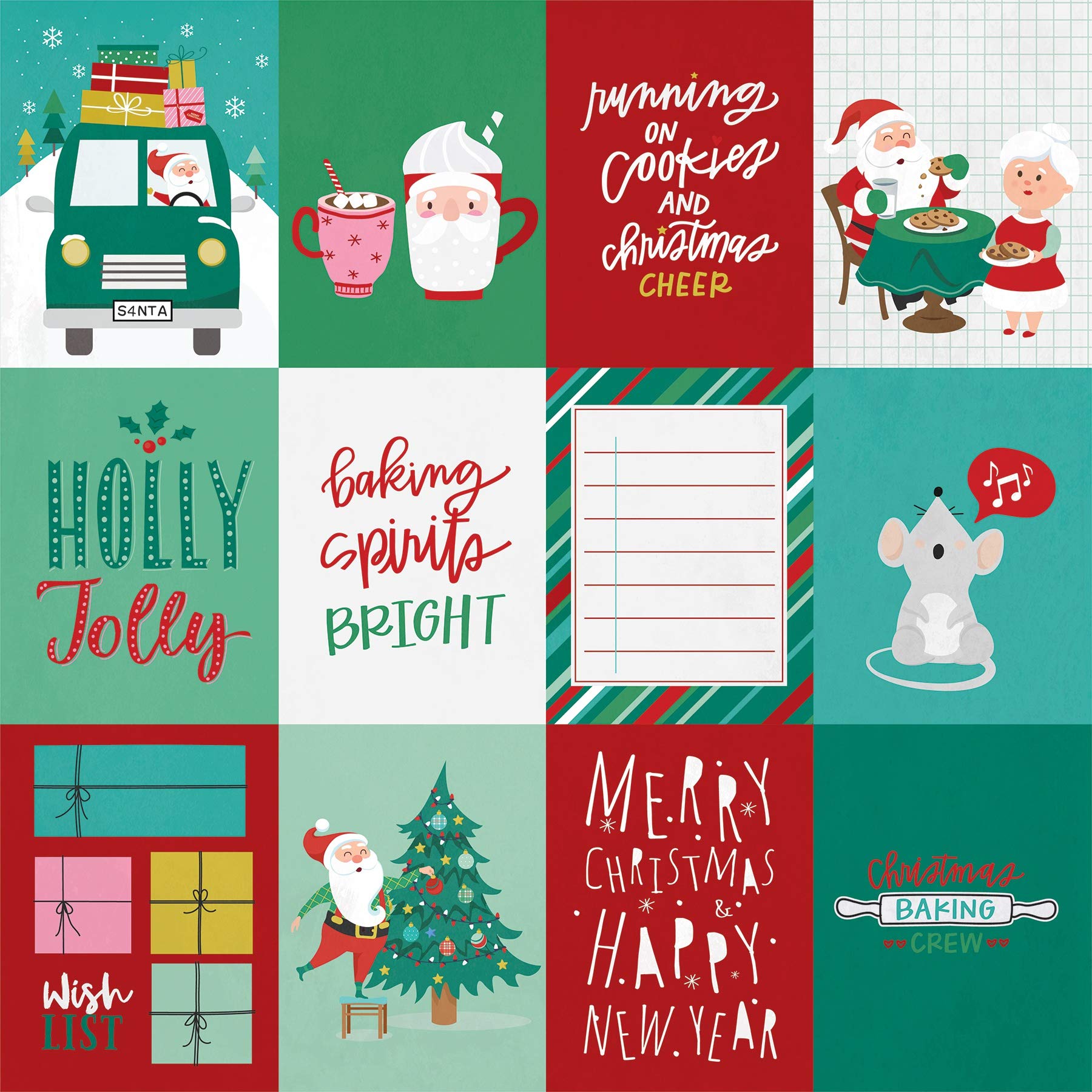 PHOTOPLAY Creature Paper CMAS - Festive Christmas Cheer Scrapbook Supplies for Holiday Card Making & DIY Crafts