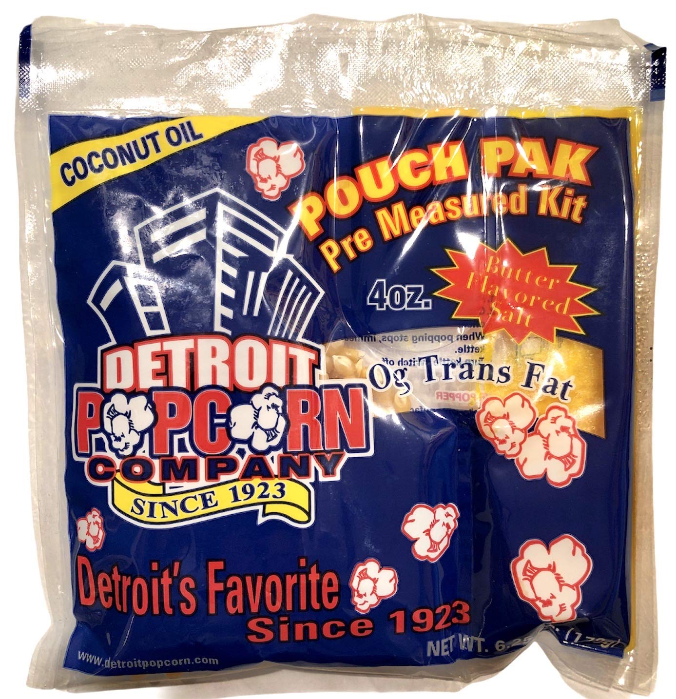 Detroit Popcorn Company - 4oz Pre-Measured Movie Theater Butter Popcorn Pouches (8 Pack) for Popcorn Maker Machines - Perfect for Home Movie Nights, Parties & Snack Time