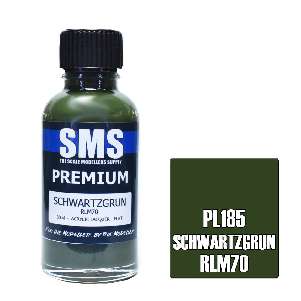 Premium Airbrush Paint 30ML - SCHWARTZGRUN RLM70 Acrylic Lacquer for Model Kits, Miniatures & DIY Crafts | Fast-Drying, High-Pigment Formula for Hobbyists & Artists