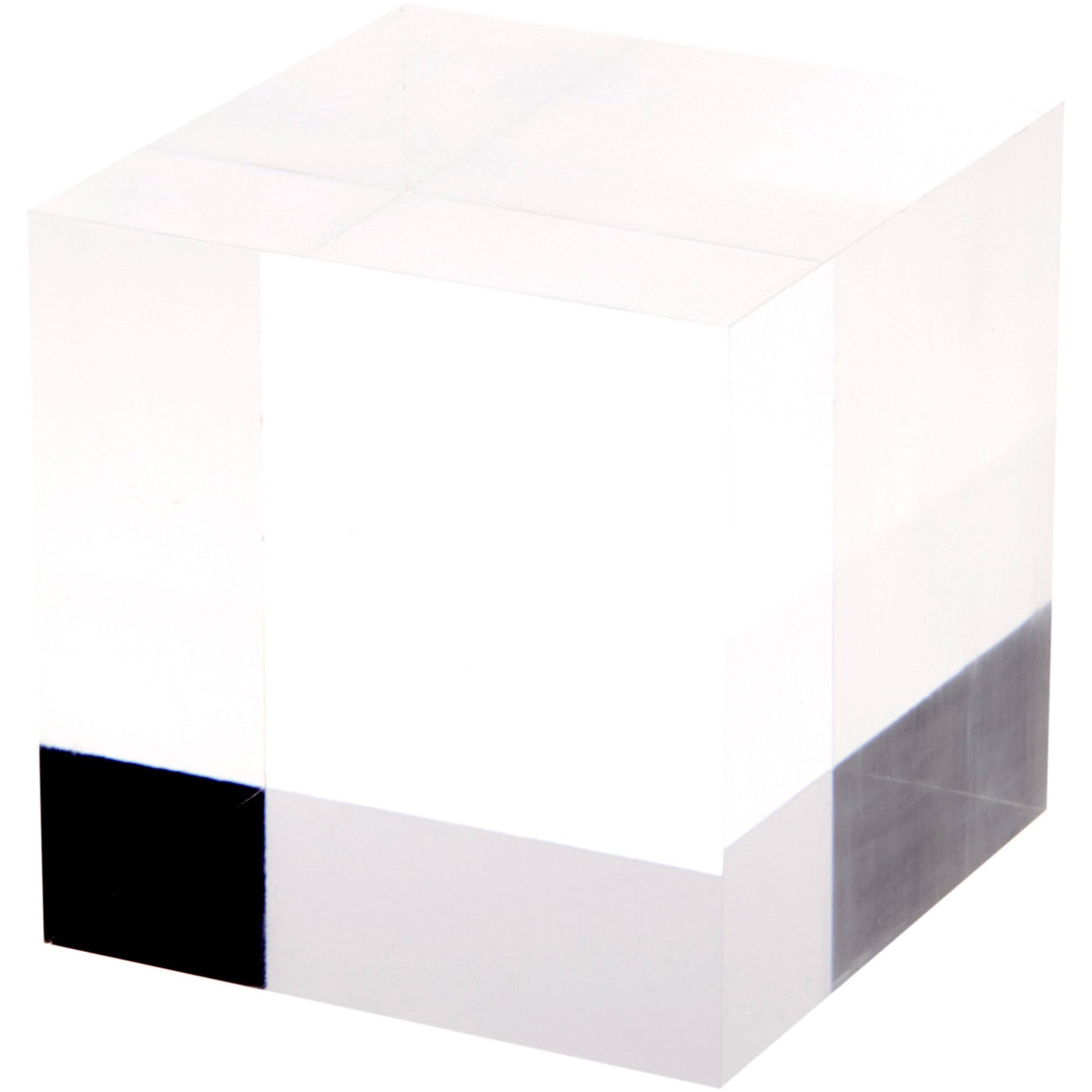 Plymor Clear Polished Acrylic Square Display Block - 4x4x4 Inches - Perfect for Jewelry, Collectibles & Retail Displays