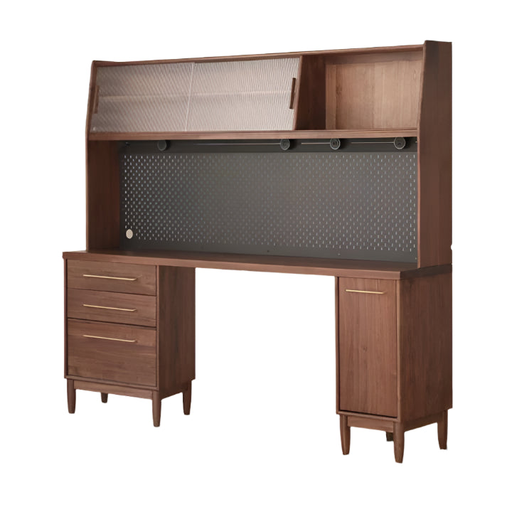 Premium Black Walnut Multi-Function Storage Sideboard - Modern Entryway Console Table with Drawers & Shelves - Perfect for Living Room, Dining Room, or Hallway Organization