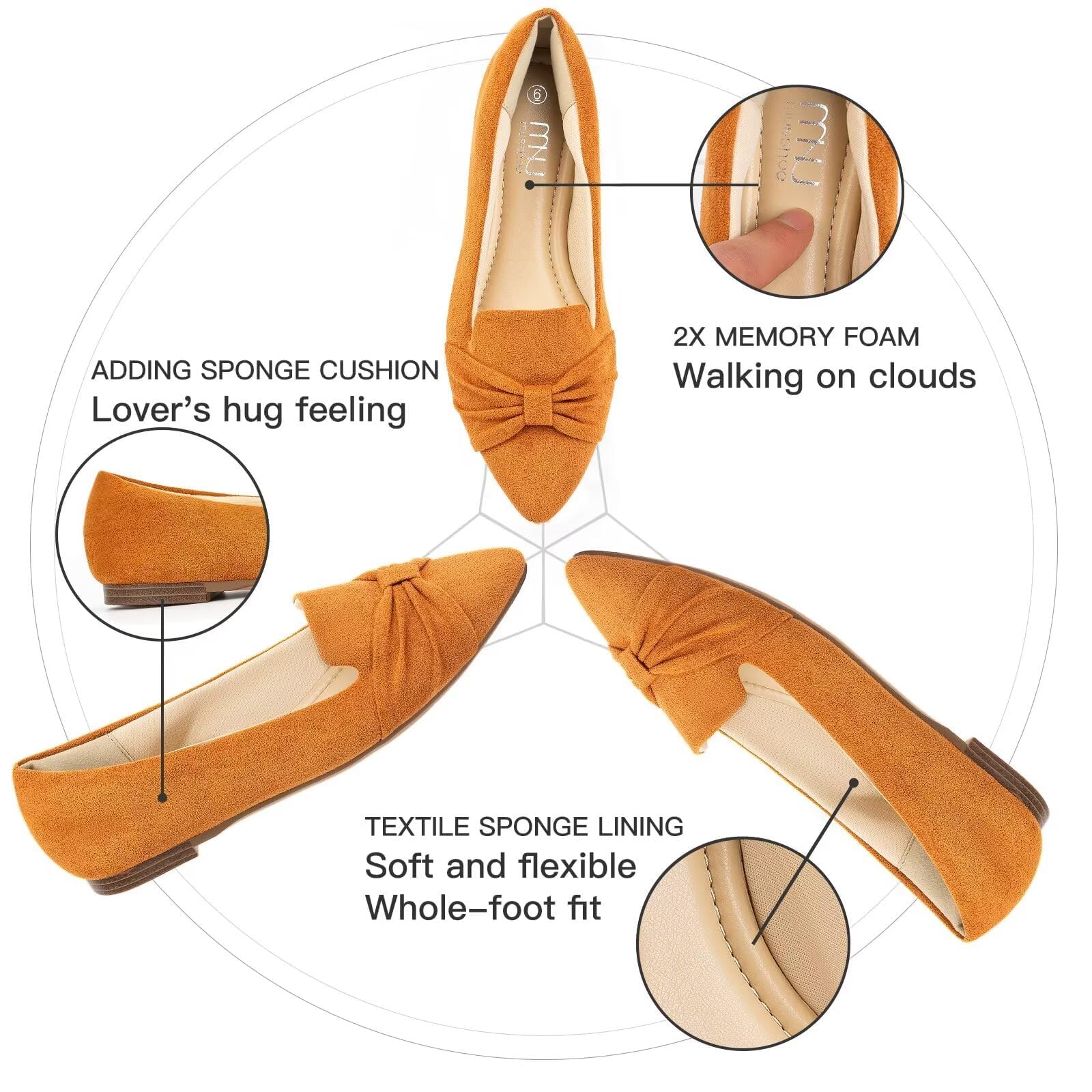 Comfortable Women's Slip-On Flat Shoes - MUSSHOE Casual & Dress Flats for Everyday Wear | Perfect for Office, Travel & Walking