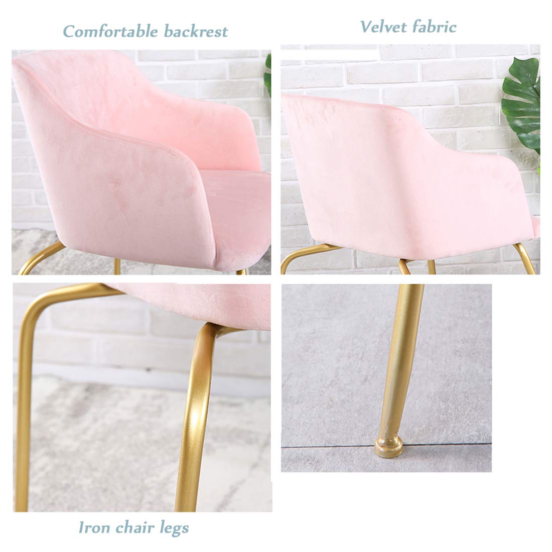 Nordic Iron Restaurant Sofa Chair - Comfortable Fabric Dining Chair for Home, Office, Cafe & Salon | Modern Design Living Room, Study Room & Makeup Chair for Relaxation & Leisure