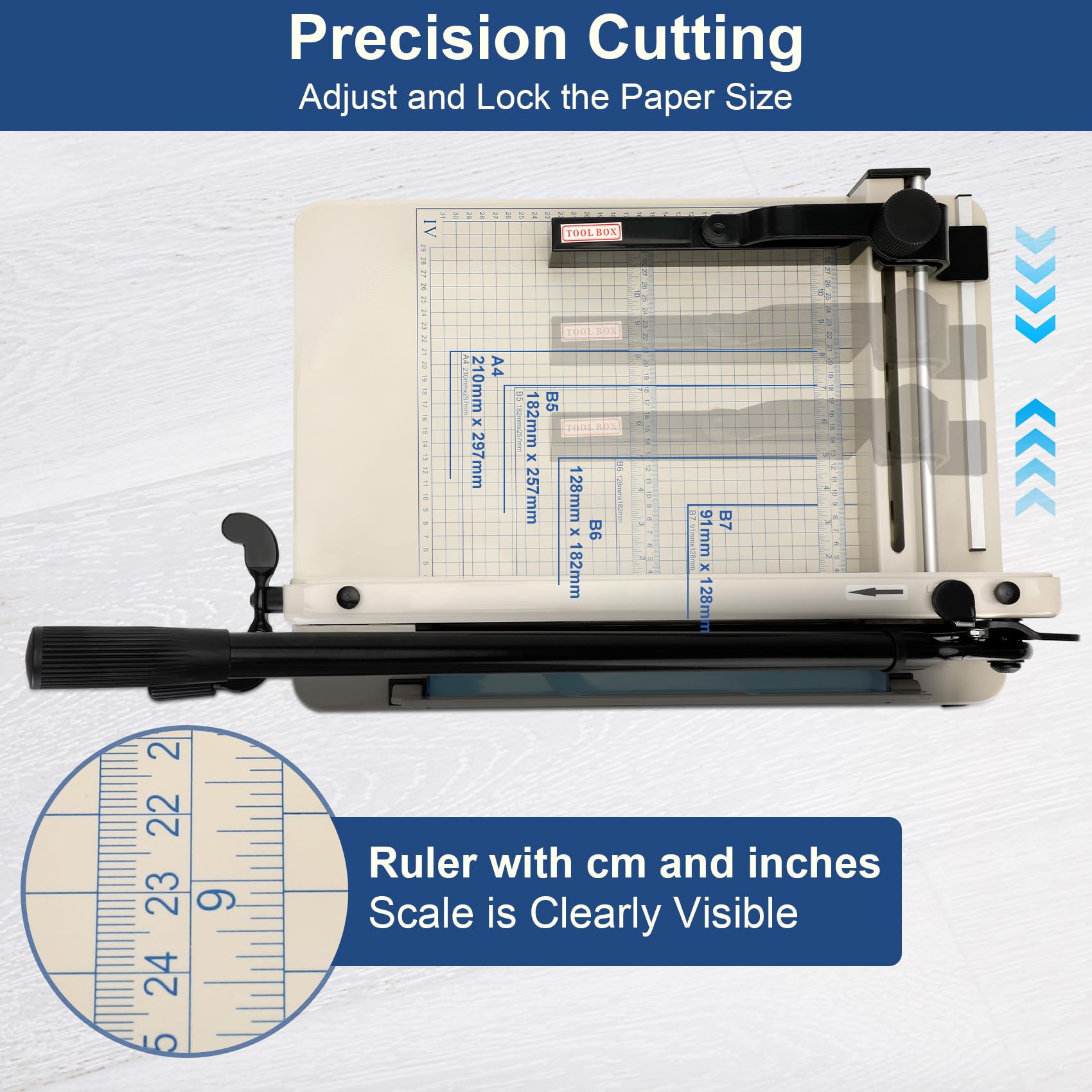 12 Inch Heavy Duty Paper Cutter - Guillotine Trimmer for A4 Paper with 400 Sheet Capacity, Office & School Paper Cutting Tool | Perfect for Document Trimming, Craft Projects, and Bulk Paper Cutting