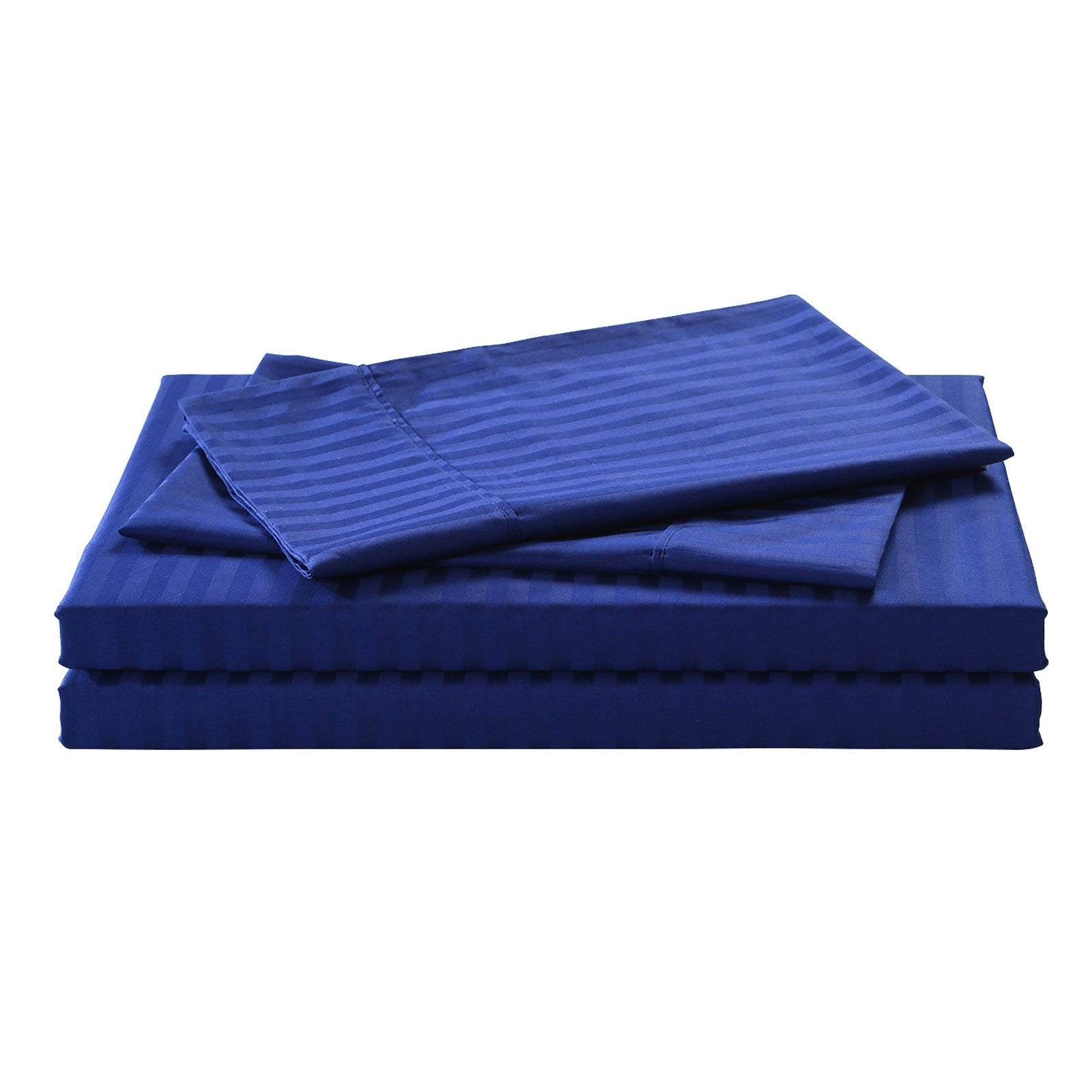 Luxury 1200 Thread Count 100% Egyptian Cotton Sheet Set - Hotel Quality Stripe Design for Double/Full Bed - Soft Breathable Bedding for Ultimate Comfort & Sleep - Perfect for Master Bedrooms, Guest Rooms & Luxury Hotels