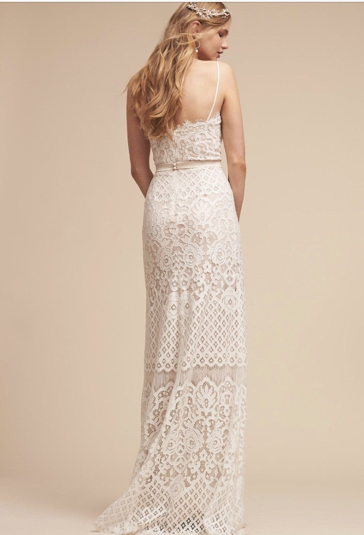 BHLDN Tadashi Shoji Evenson Gown - Elegant Lace Wedding Dress for Brides | Perfect for Beach, Garden & Formal Weddings