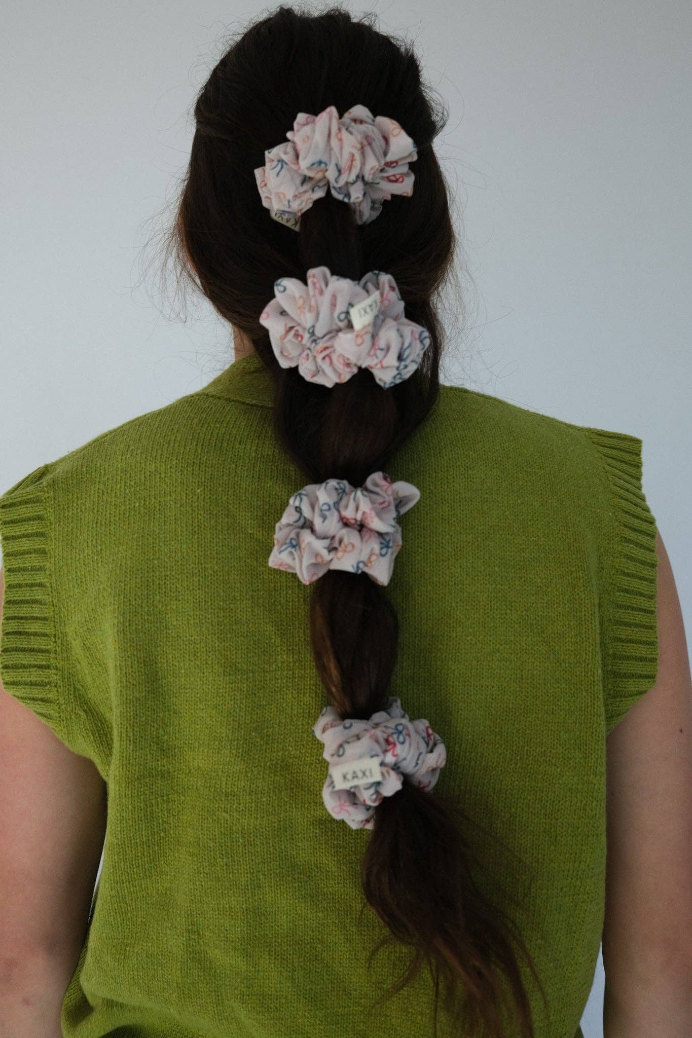 Bow Pattern Hair Scrunchie - Soft Elastic Hair Tie for Women & Girls - Perfect for Workouts, School, and Everyday Styling