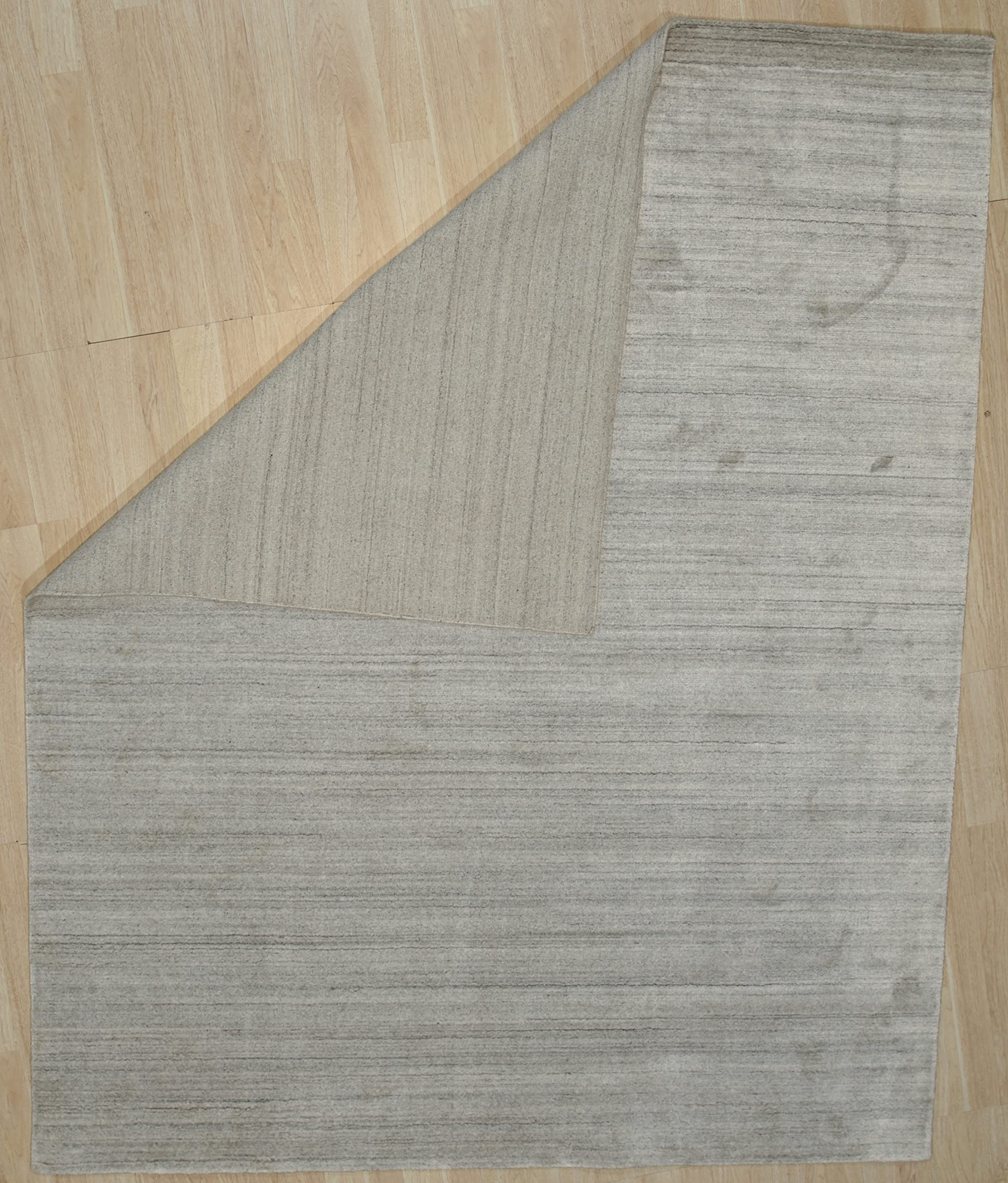 Handmade Wool & Viscose Urban Area Rug 8x10 Feet - Soft Beige Bohemian Style Rug for Living Room, Bedroom & Office Decor | EORC OCU165BG8X10