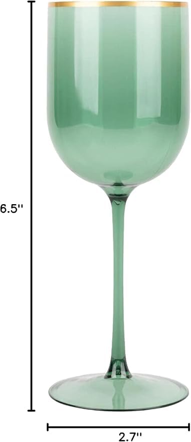 EcoQuality 12 oz Translucent Plastic Wine Glasses with Gold Rim - Shatterproof Reusable Stemware for Weddings, Parties & Events (120 Pack) | Elegant Disposable Drink Cups for Cocktails, Champagne & Beverages