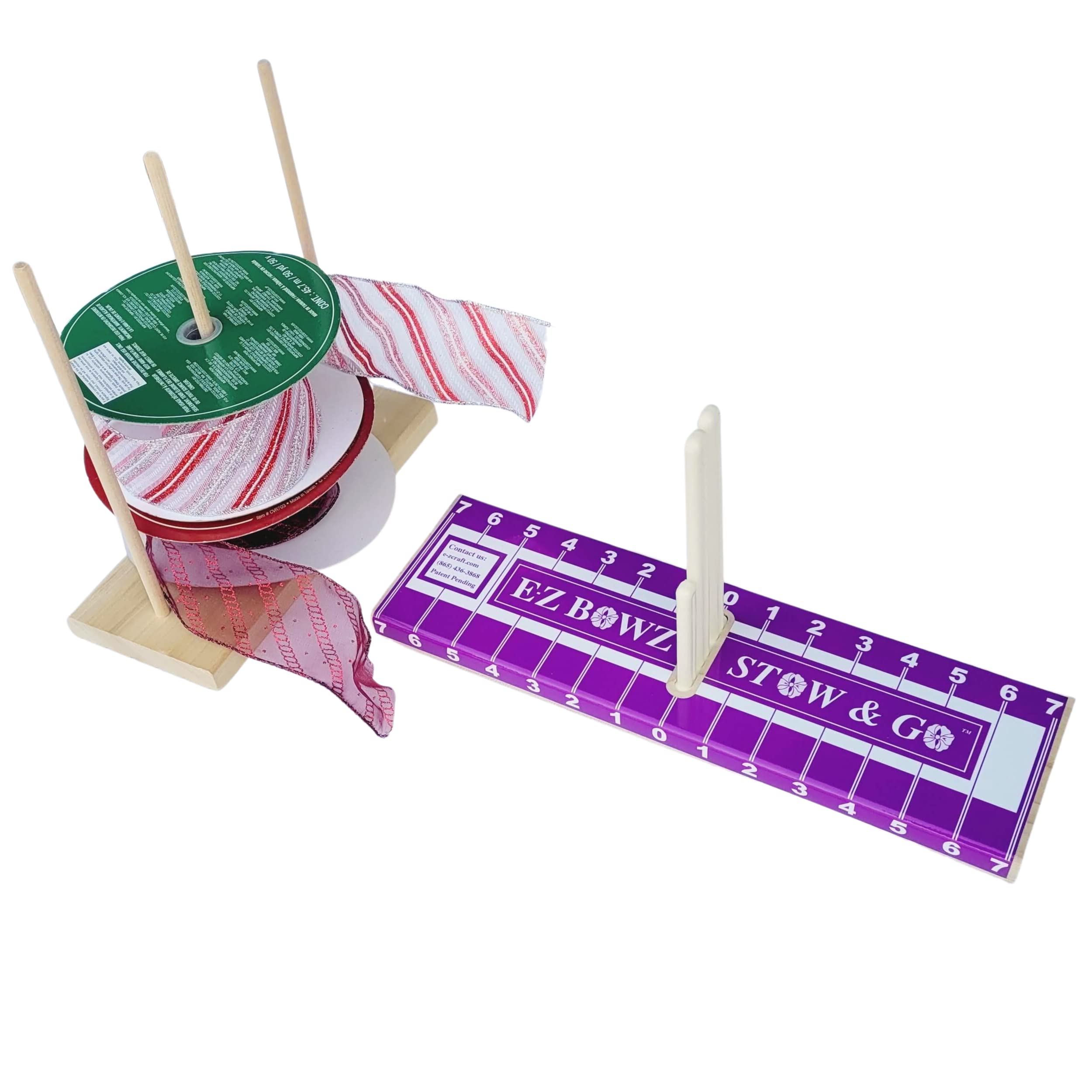 EZ Bowz Stow & Go Bow Maker with Detachable Spool Holder - Easy DIY Bow Making Tool for Crafts, Wreaths, Hair Accessories & Gift Wrapping - Perfect for Christmas Decorations, Party Decor & Home DIY Projects