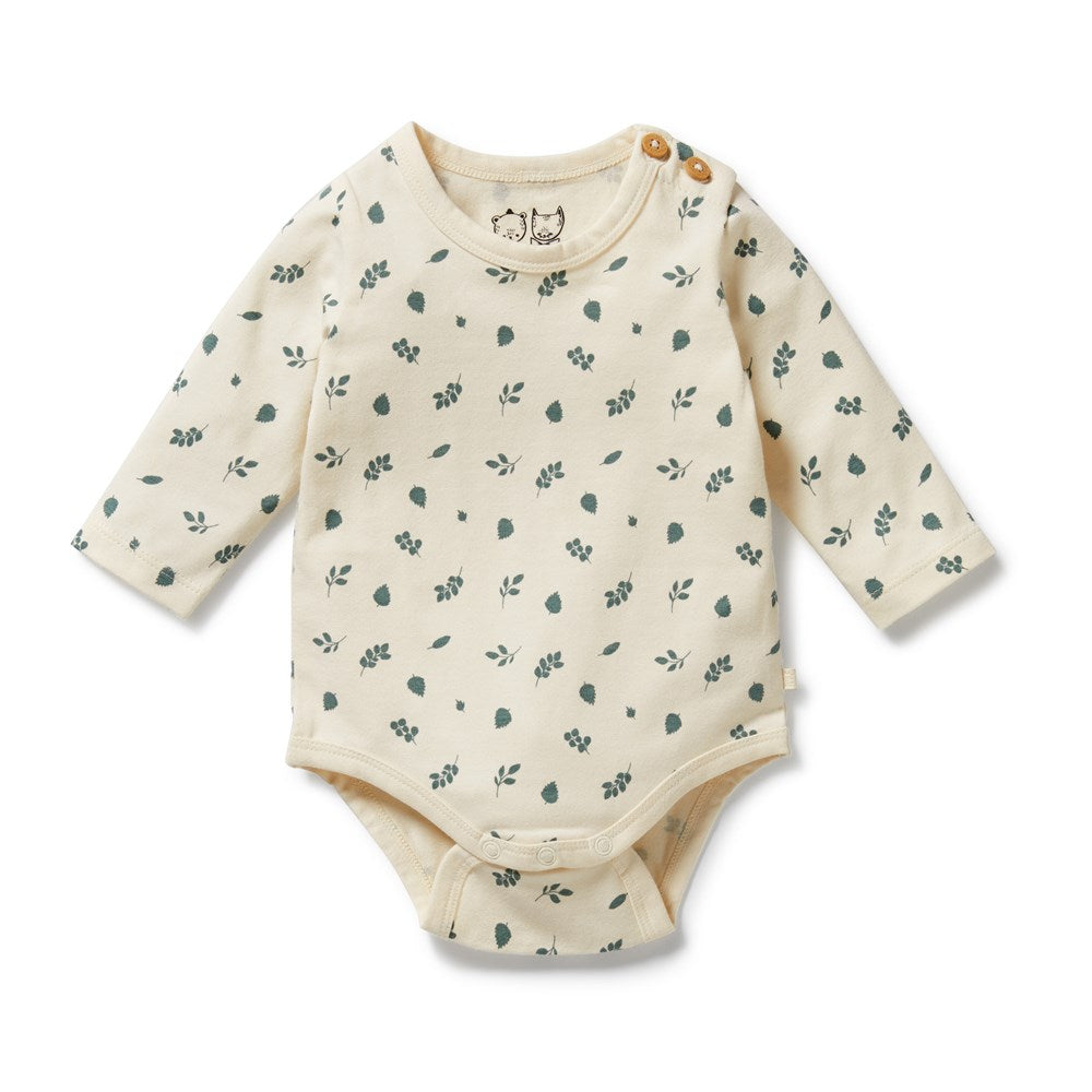 Organic Baby Bodysuit - Twilight Leaf Print - Soft & Breathable Cotton for Newborns & Infants - Perfect for Everyday Wear, Playtime & Photo Shoots