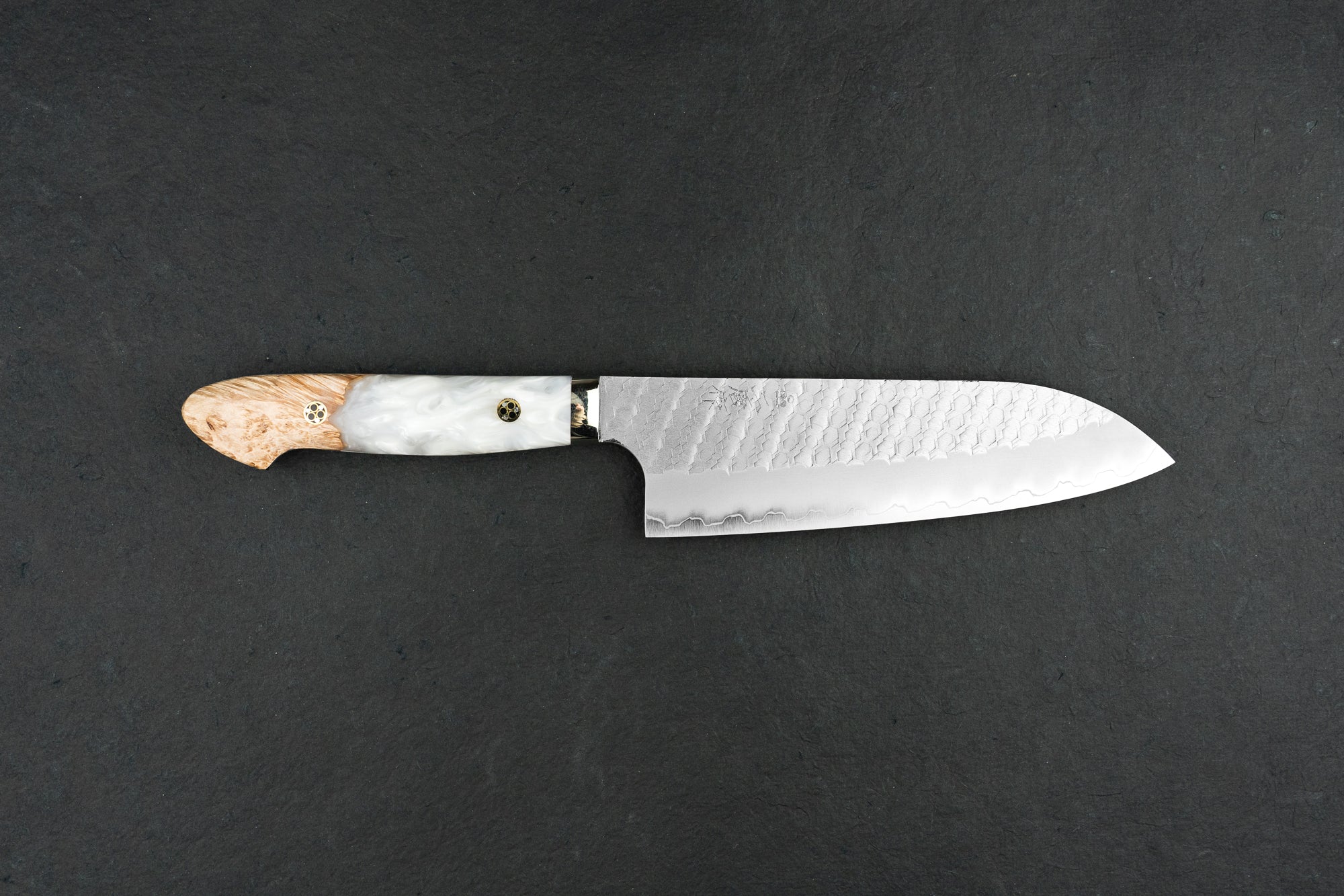 Nigara SG2 Migaki Tsuchime Western Santoku Knife 180mm - Premium Japanese Kitchen Knife for Slicing, Dicing & Chopping - Perfect for Home Chefs & Professional Kitchens