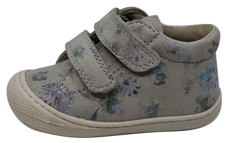 Naturino Girl's Cocoon Vl Vel.Fleurs Sneakers - Lightweight Comfortable Gray Sneakers for School & Play | Girls' Casual Walking Shoes