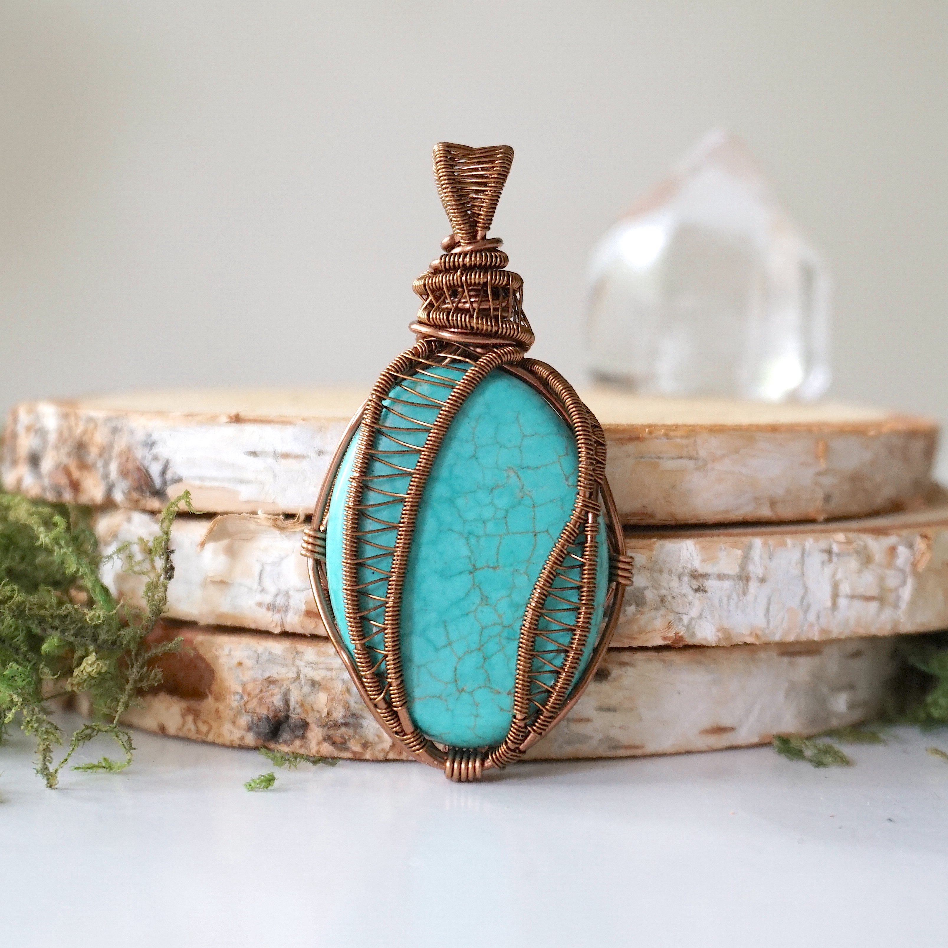 Vintage Turquoise Pendant Necklace in Antique Bronze - Boho Chic Jewelry for Women, Perfect for Casual Wear, Layering & Gift Giving