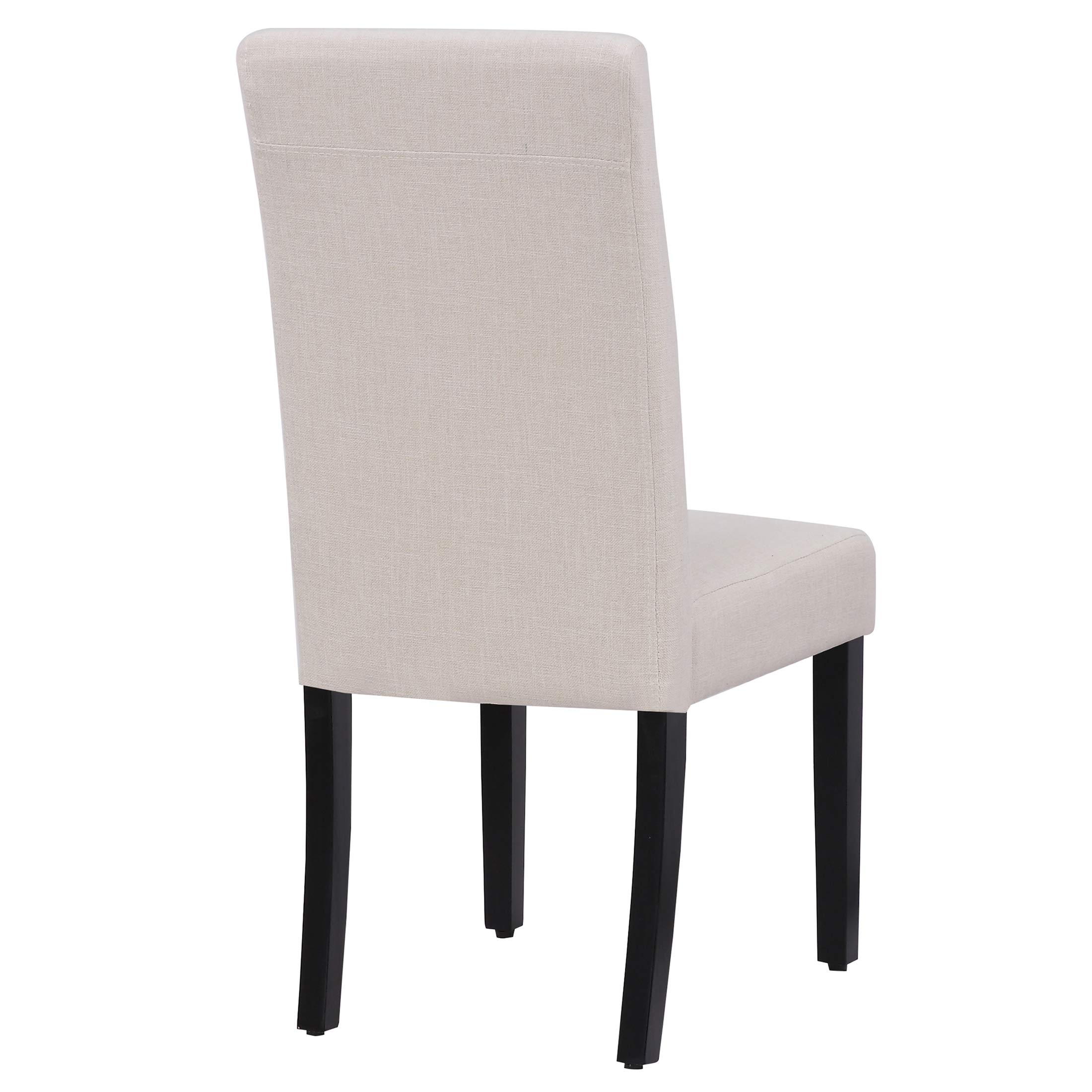 WestinTrends Linox Upholstered Dining Room Chairs Set of 2 - Modern Parsons Kitchen Chairs with Linen Fabric & Solid Wood Legs, Beige - Perfect for Dining Tables & Home Decor