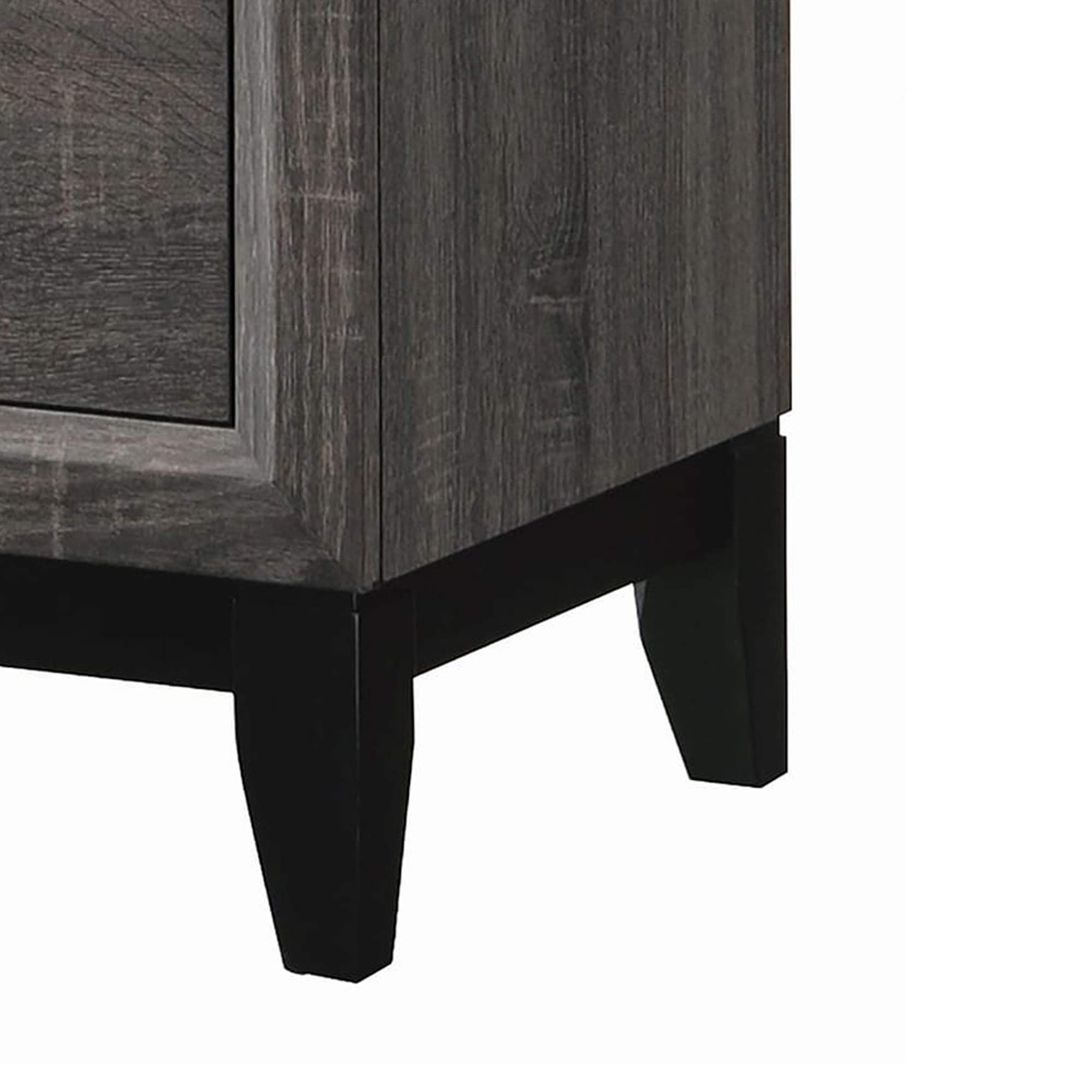 Benjara Wooden Nightstand with 2 Drawers & Chamfered Legs - Gray & Black Modern Bedside Table for Bedroom, Living Room, or Guest Room