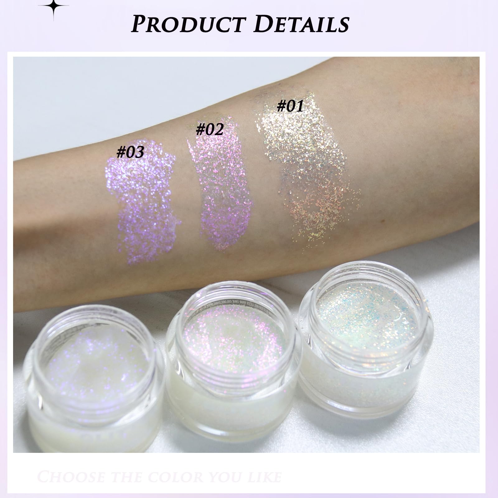 40ml Glitter Body Gel for Face & Hair - Shimmer Makeup for Festivals, Parties & Cosplay - Long Lasting Sparkle Gel for Face, Body & Hair (Great for Halloween, Raves & Costume Events)