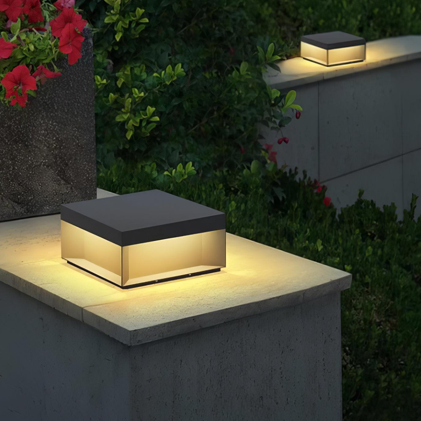 Black Box Outdoor Post Light - Durable Waterproof LED Exterior Lighting for Patio, Garden, and Driveway - Perfect for Home Security and Landscape Illumination