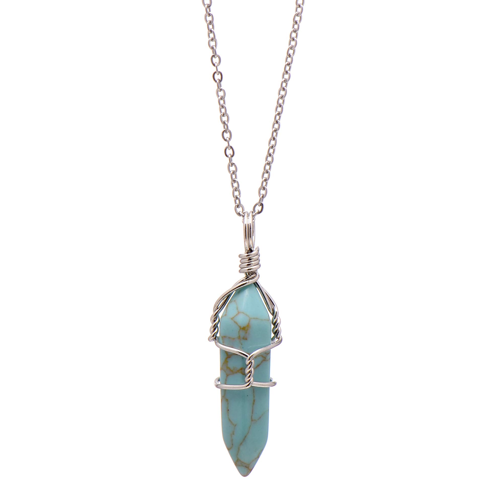Paialco Genuine Hand-Wired Crystal Point Chakra Healing Pendant Necklace - Natural & Created Gemstones for Energy Balancing & Spiritual Wellness | Perfect for Meditation, Yoga & Reiki Healing Sessions