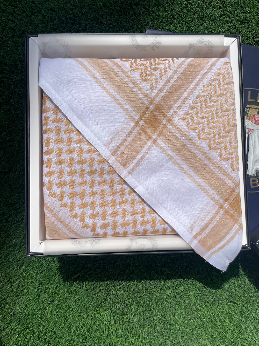Muted Golden Beige Keffiyeh Scarf - 55