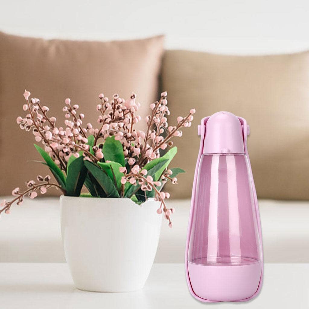 SECRET DESIRE Dog Water Bottle with Tray - Portable Pet Water Dispenser for Dogs & Cats - Pink Outdoor Travel Cup for Hiking, Walking, and Camping - Leakproof Design for Active Pets