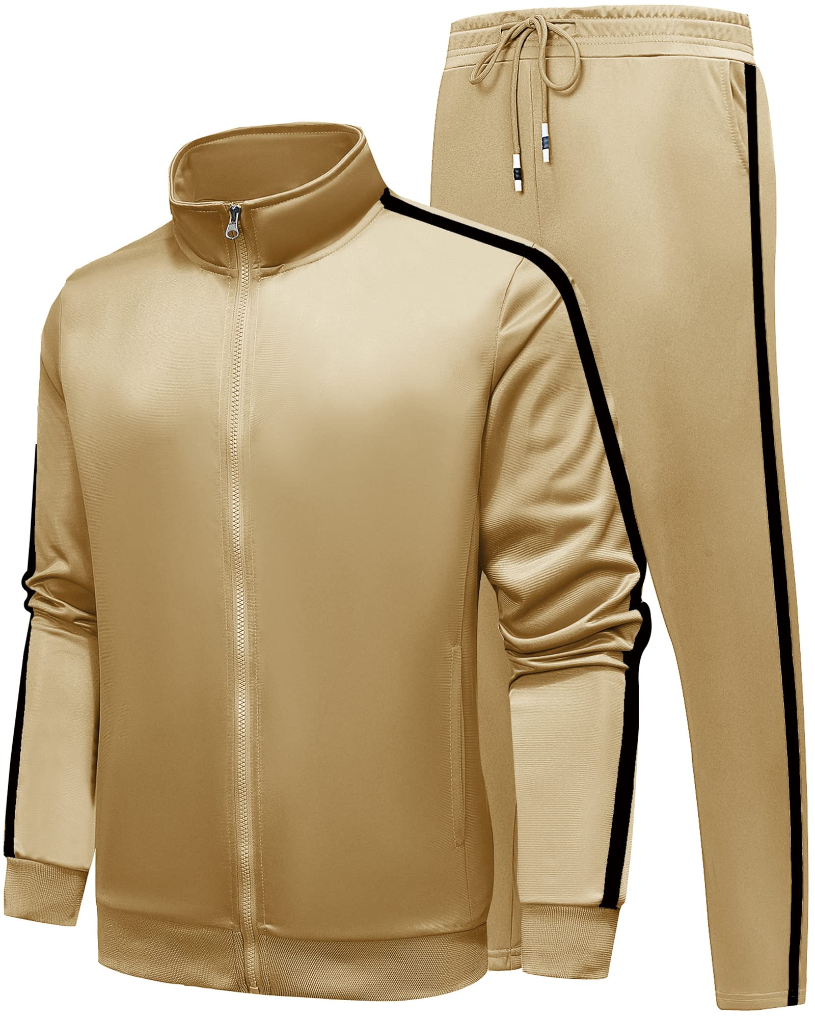 GXAMOY Men's 2-Piece Athletic Tracksuit - Full Zip Jogging Sweat Suit for Workout, Running & Casual Wear | Lightweight Sports Set for Gym, Travel & Outdoor Activities