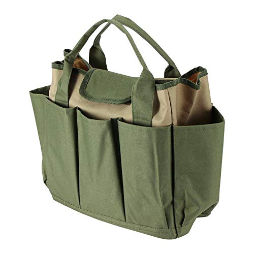 8-Side Multi-Pocket Tool Organizer Bag - 600D Oxford Fabric Portable Waist & Garden Tote with Handle - Perfect for Gardening, DIY Projects & Outdoor Work