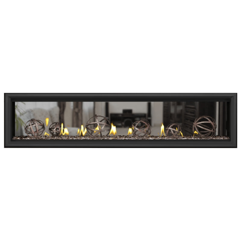 Napoleon Vector 74 See-Through Linear Direct Vent Gas Fireplace - LV74N2 | Modern Home Heating & Cozy Living Room Ambiance