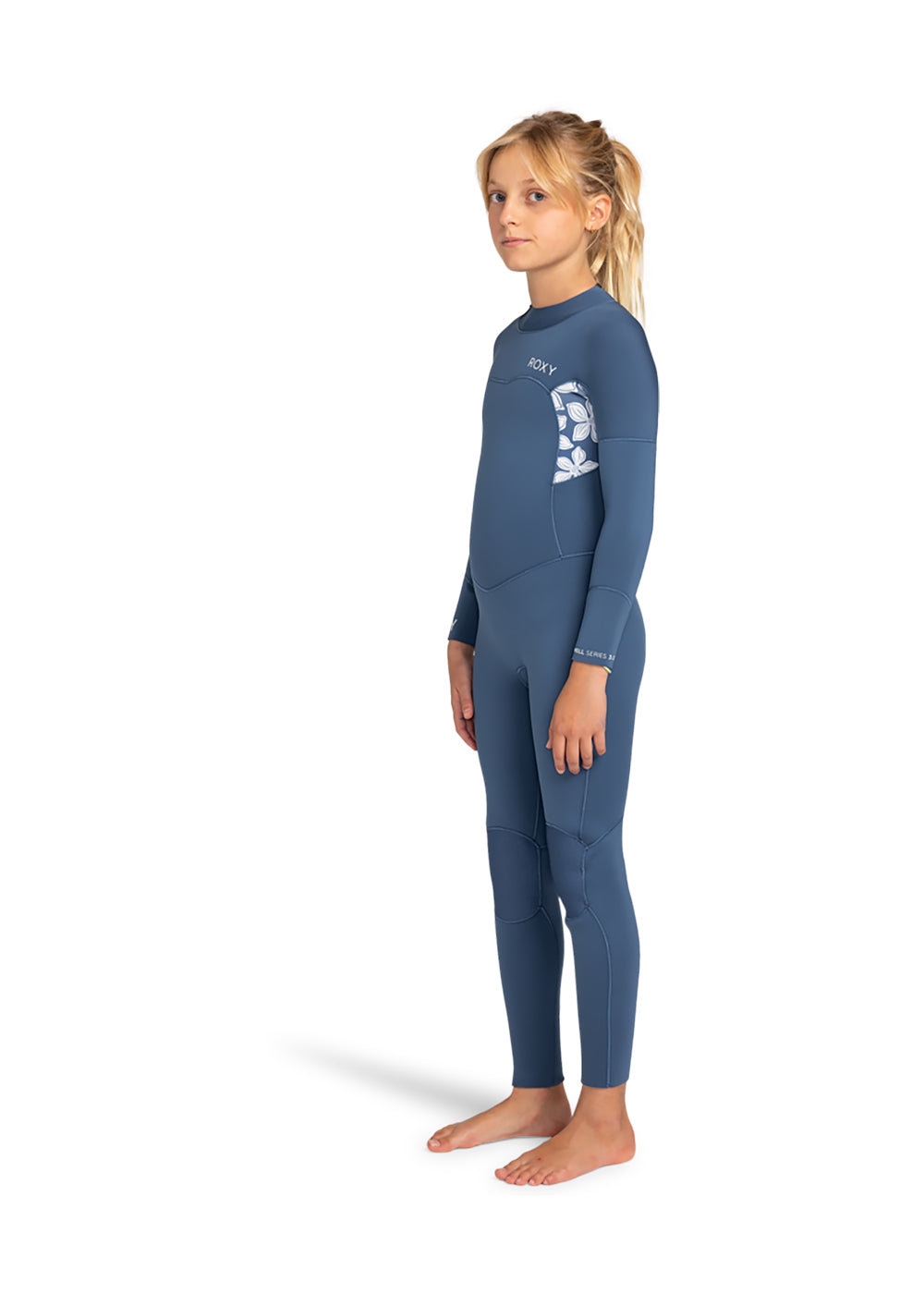 Roxy Girls Swell Series 3/2mm Back Zip Steamer Wetsuit for Kids - Youth Full Body Neoprene Surfing Suit for Cold Water Swimming, Diving & Water Sports