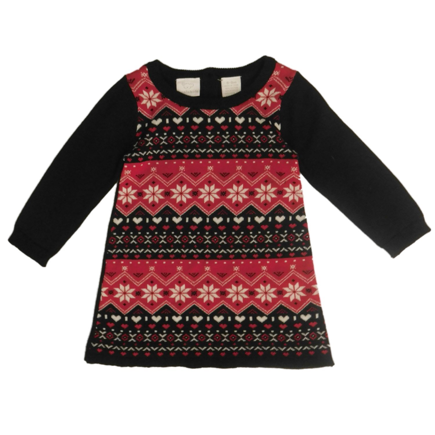 Nordic Snowflake & Heart Print Baby Girl Sweater Dress 0-24 Months - Warm Winter Knit Dress for Christmas, Holiday Photos & Family Gatherings | Cozy Outfit for Newborn Photoshoots, Winter Photoshoots & Church Events | Perfect for Playdates, Seasonal Celebrations & Christmas Parties | Ideal Gift for Baby Showers & First Birthdays | Great for Cozy Winter Outings, Family Reunions & Indoor Activities