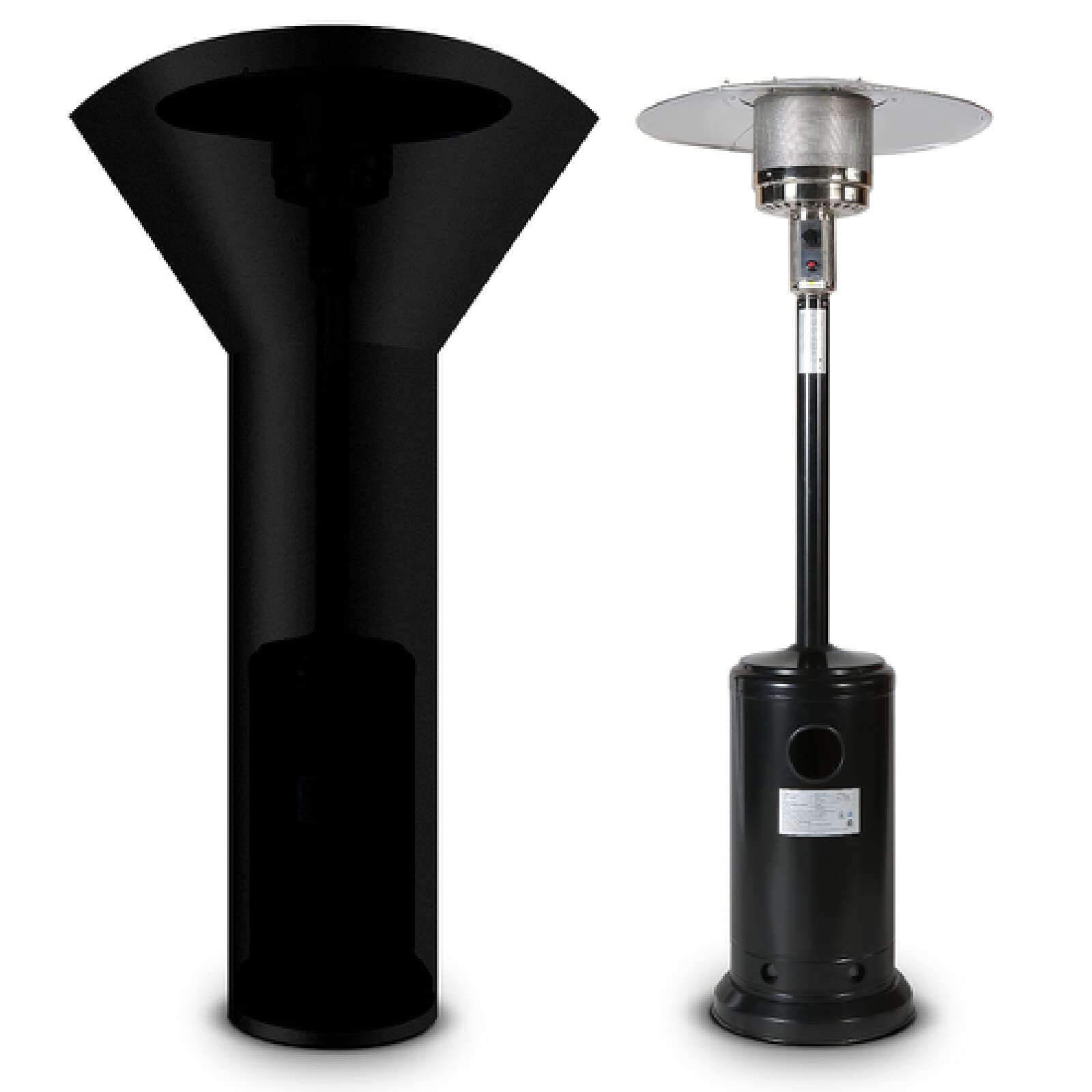 46000BTU Black Powder Coated Outdoor Propane Patio Heater with Wheels & Cover - ETL Certified Mushroom Style Yard Heater for Garden, Deck, Restaurant and Backyard Use
