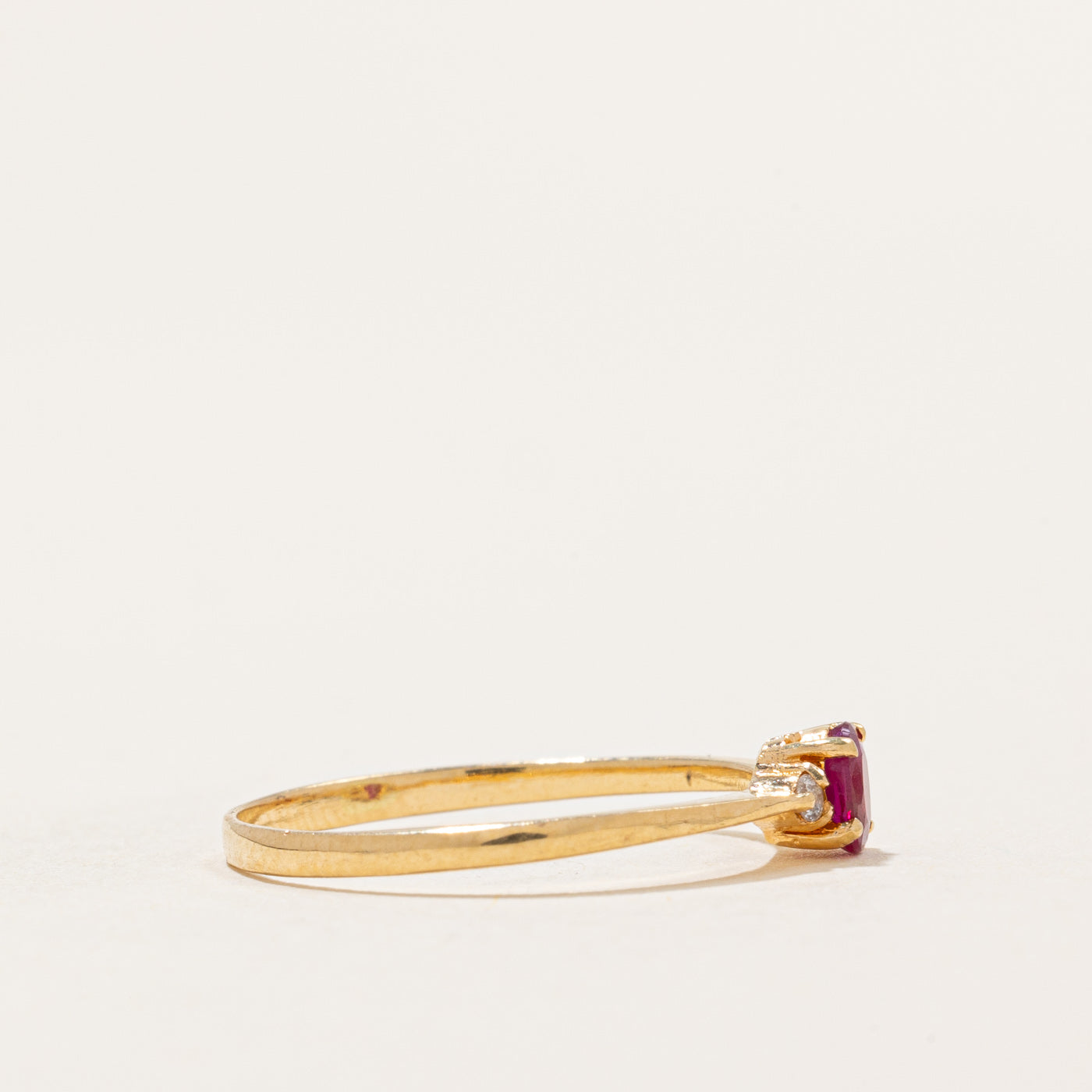 0.20ct Ruby & Diamond Ring | 0.03ctw | Size 5.25 | Elegant Women's Jewelry for Engagement, Anniversary & Special Occasions