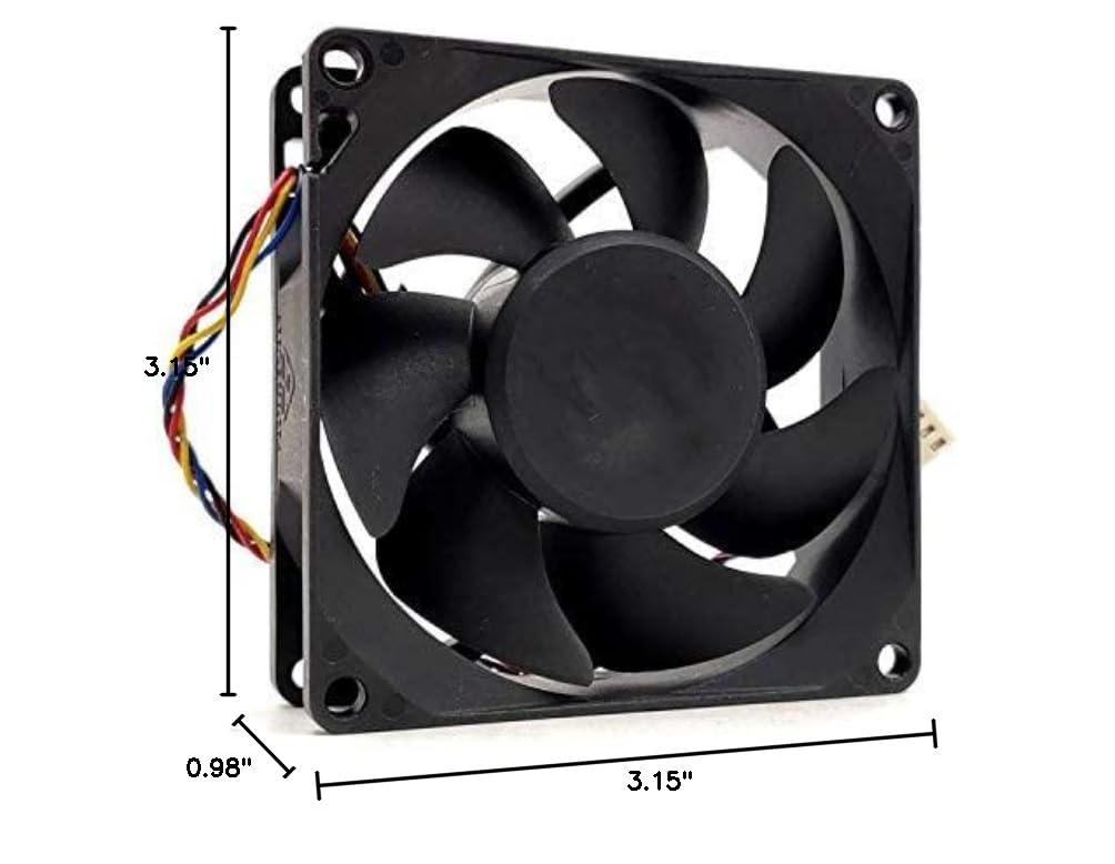 FA08025M12LPA 80mm 12V 0.45A 4-Wire Cooling Fan - High Performance PC Case Fan for Computer, Gaming Rig, Server & Electronics Cooling