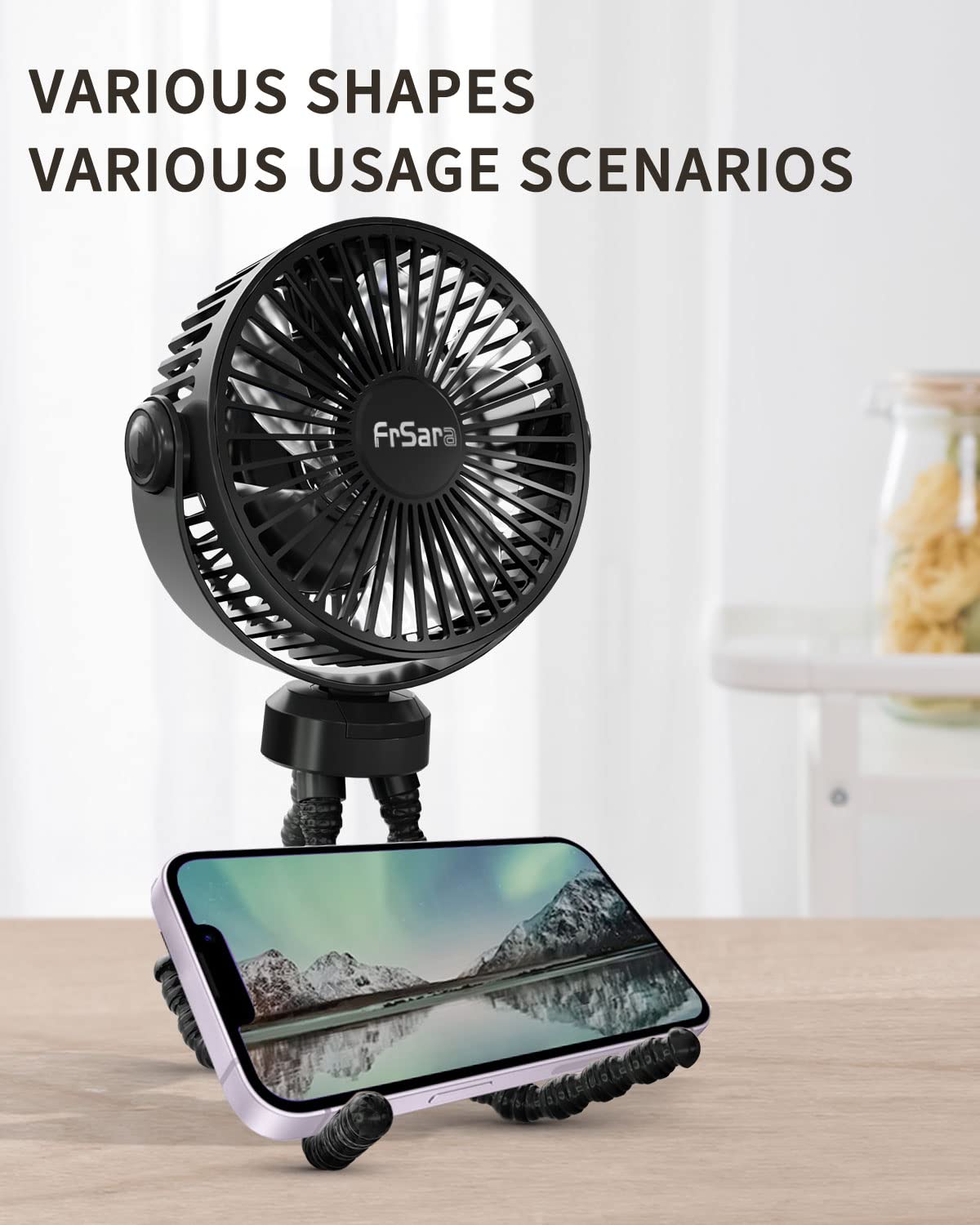 Portable Baby Stroller Fan with 4000mAh Battery - 3-Speed Adjustable, Quiet & Safe Clip-On Fan for Strollers, Car Seats, Desks, Bicycles & Camping - Perfect for Travel, Outdoor Activities & Nursery Use
