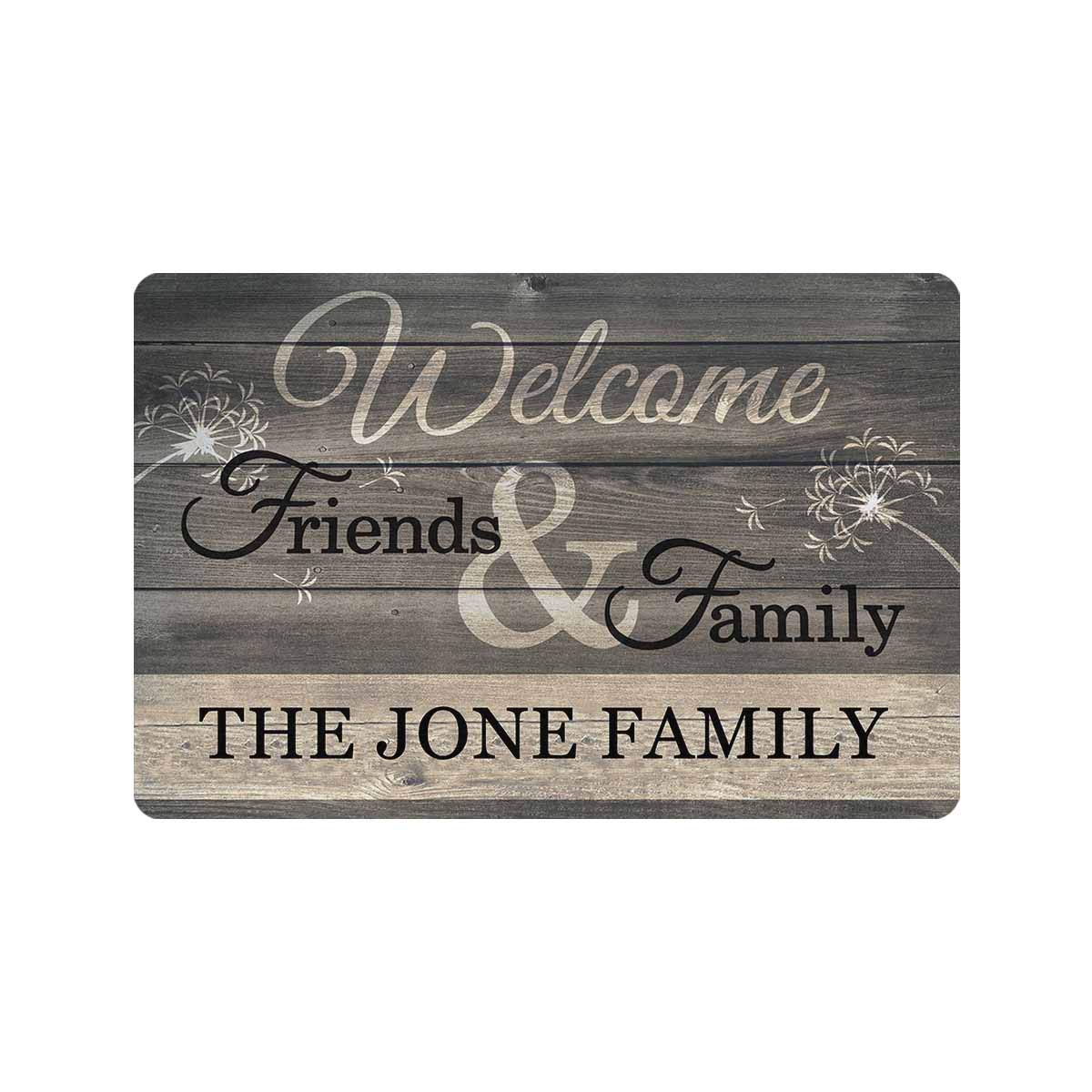 MyPupSocks Personalized Welcome Doormat - Custom Name Non-Slip Indoor/Outdoor Rug 24x16 Inch - Perfect for Front Entrance, Bathroom & Living Room Decor