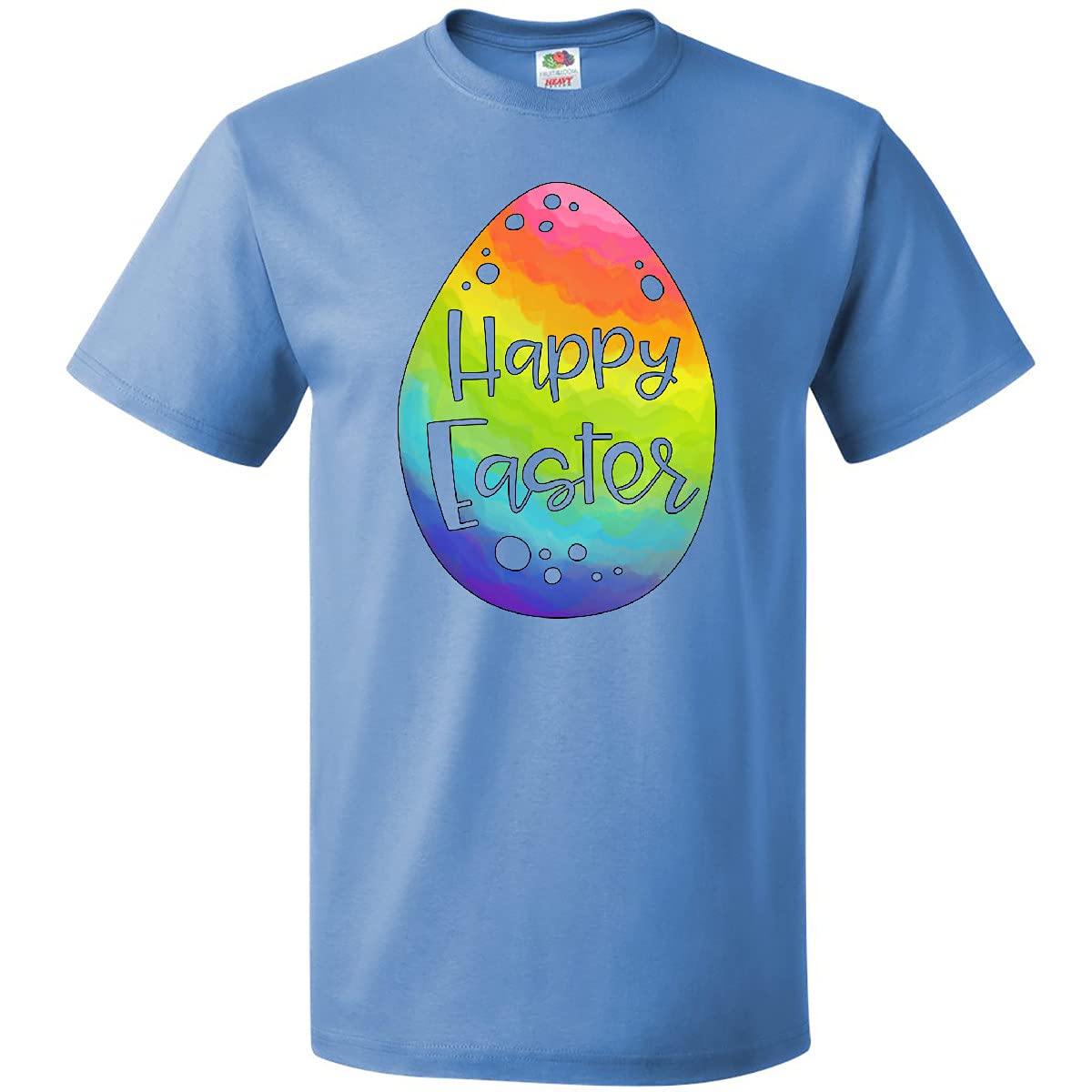 Inktastic Happy Easter Rainbow Easter Egg Graphic T-Shirt - Fun Holiday Tee for Easter Celebrations, Egg Hunts & Spring Festivals