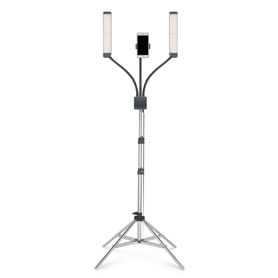 GLAMCOR Multimedia X Ring Light with Selfie Function & Universal Phone Clip - Perfect for Live Streaming, YouTube Videos, and Makeup Tutorials