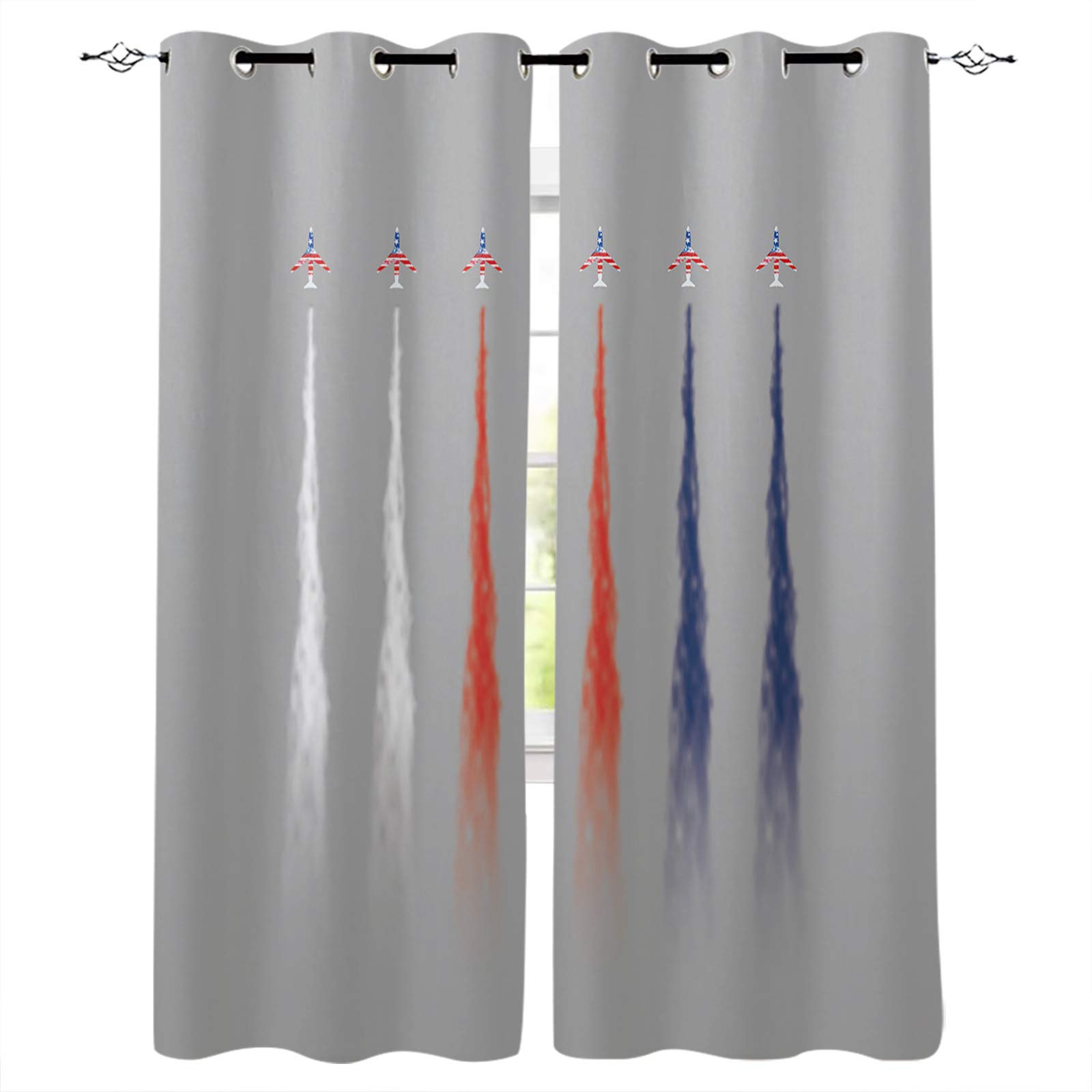 American Flag Blackout Curtains - Thermal Insulated Red White Blue Window Drapes for July 4th Independence Day - Set of 2 Panels (52x84 inches) - Perfect for Bedroom, Living Room & Holiday Decor