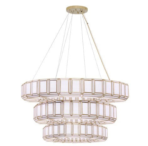 36-Light Brass Chandelier - Elegant Crystal Ceiling Light Fixture for Dining Room, Living Room, and Bedroom Decor