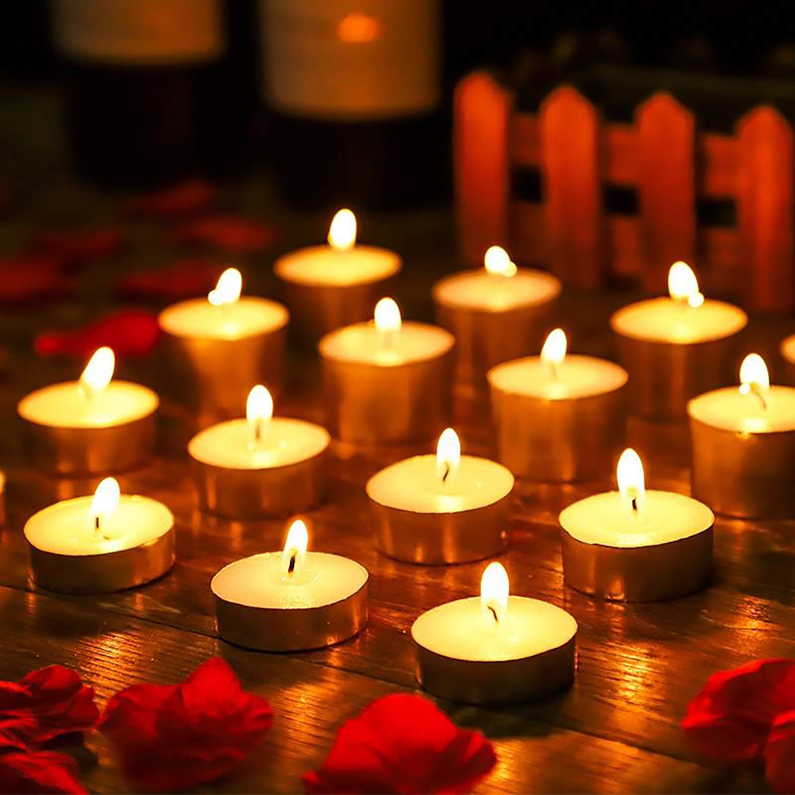 OUO Tea Lights Candles - 50 Pack Smokeless Dripless Mini Candles for Home Decor & Weddings