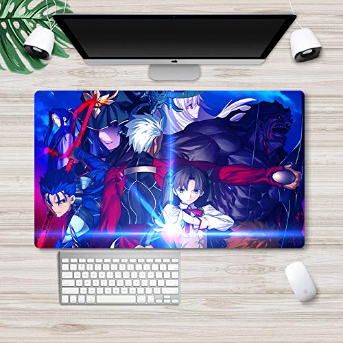 Fate Stay Night Anime Large Gaming Mouse Pad - Saber Alter Fate Grand Order Design, Non-Slip Rubber Base for Computer Keyboard & Desk (21.5