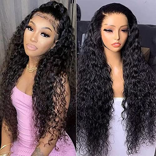 220 Density 13x4 Deep Wave Lace Front Wig - 20 Inch Pre Plucked Human Hair Wig with Water Wave Texture for Black Women | Perfect for Daily Wear, Special Occasions & Protective Styling