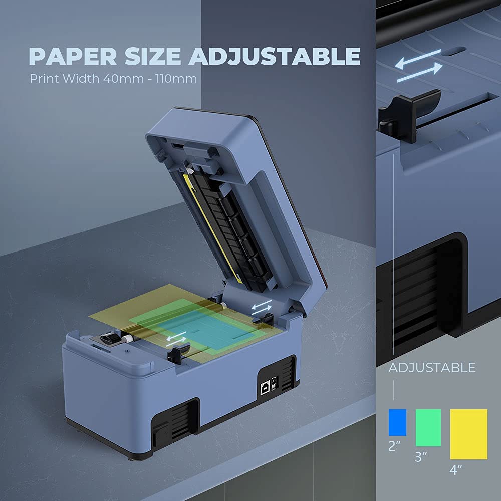 OHHG 4 Inch Thermal Label Printer - USB Barcode Printer for Shipping, Warehouse & Sticker Labels - Compatible with Windows & Mac - Perfect for E-commerce, Retail & Logistics Packaging