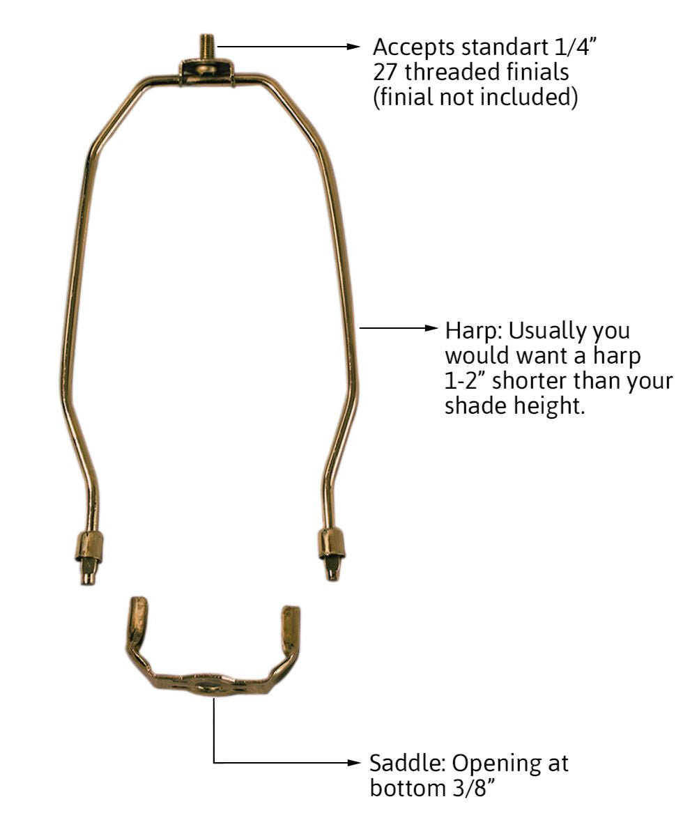 12 Pack Antique Brass Heavy Duty Lamp Shade Harp Fitters - Sturdy Metal Replacement Parts for Table Lamps, Floor Lamps & Chandeliers - Perfect for Home Decor, Living Room, Bedroom Lighting Fixtures