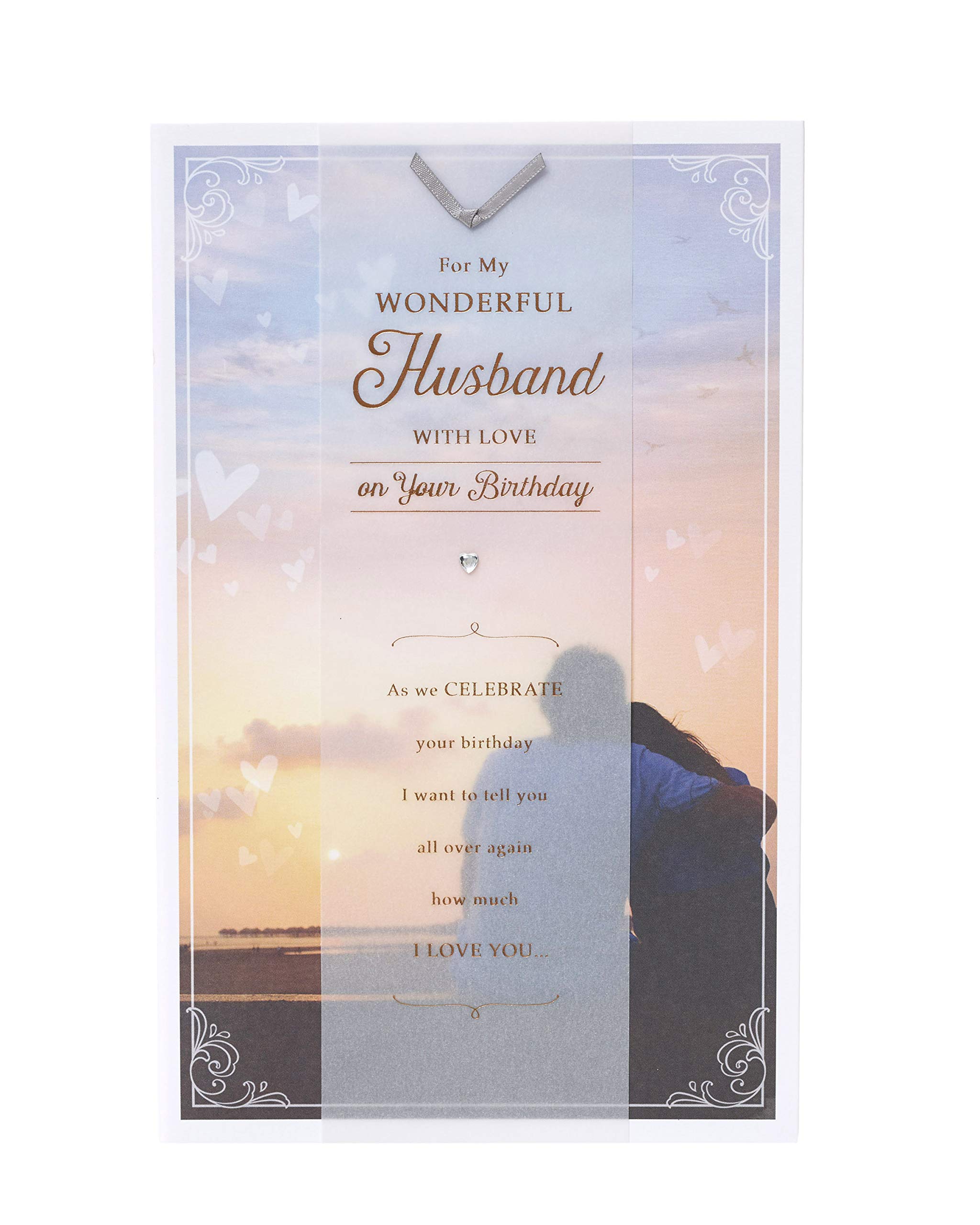 UK Greetings Husband Birthday Card with Envelope - Thoughtful Special Design for Anniversary, Valentine's Day & Romantic Occasions