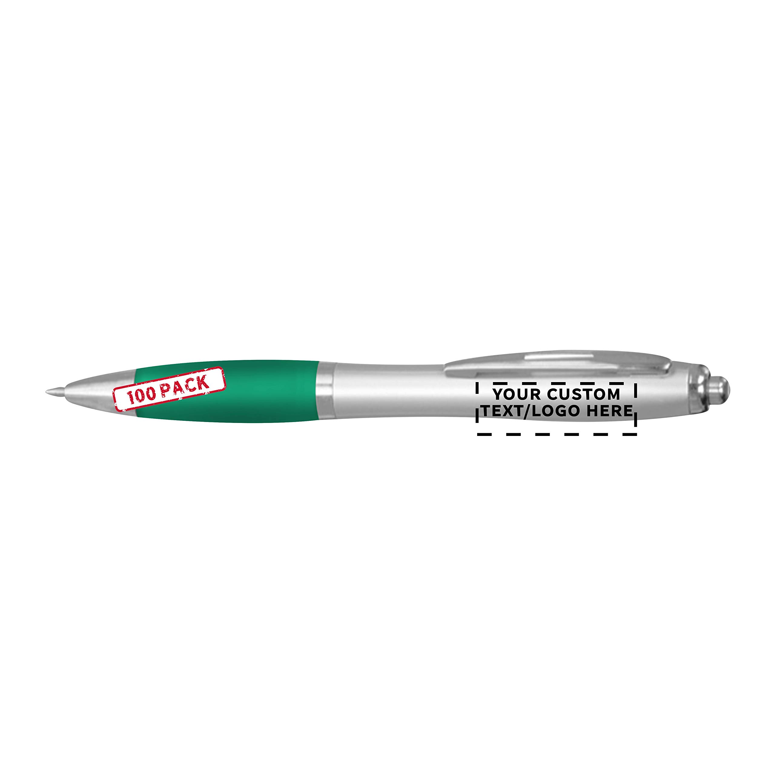 Custom Colored Grip Gel Pens - 100-Piece Bulk Pack with Personalized Options | Premium Writing Tools for Office, School & Business | Perfect for Tradeshows, Events & Gift Giving - Green