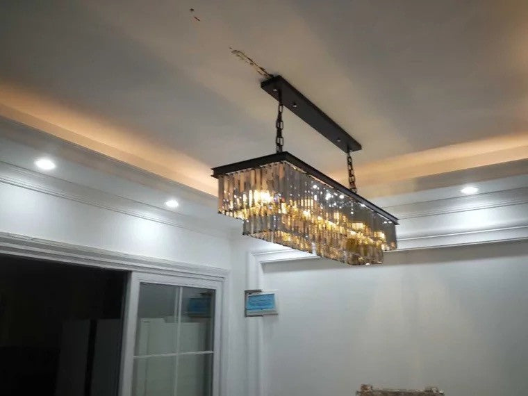 Anna Crystal Chandelier - Elegant Modern Ceiling Light Fixture for Dining Room, Living Room & Bedroom | Perfect for Home Decor & Wedding Venues