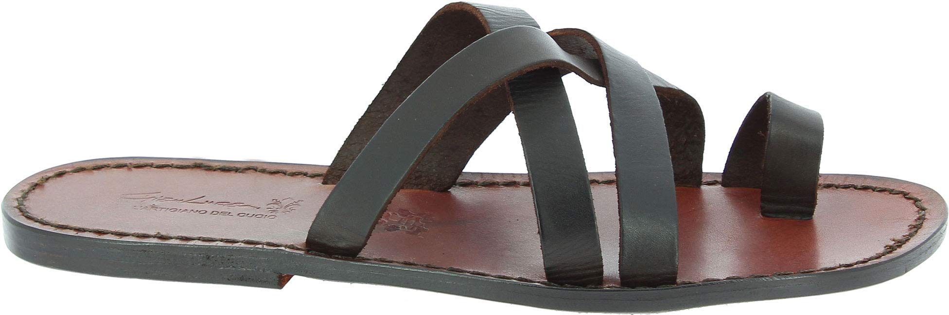Handmade Men's Leather Slippers by Gianluca - Premium Italian Crafted Comfort for Home & Lounge Wear